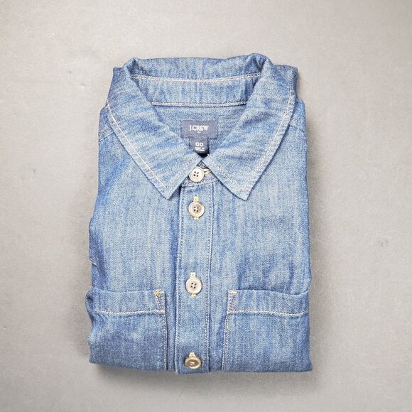 J. Crew Factory Denim Utility Mini Dress in Blue Rinse Size 00 Belted Casual NWT - Picture 16 of 16